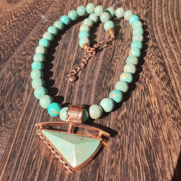 Jay King DTR mine finds variscite copper necklace pendant Set Southwestern  You - Picture 2 of 10